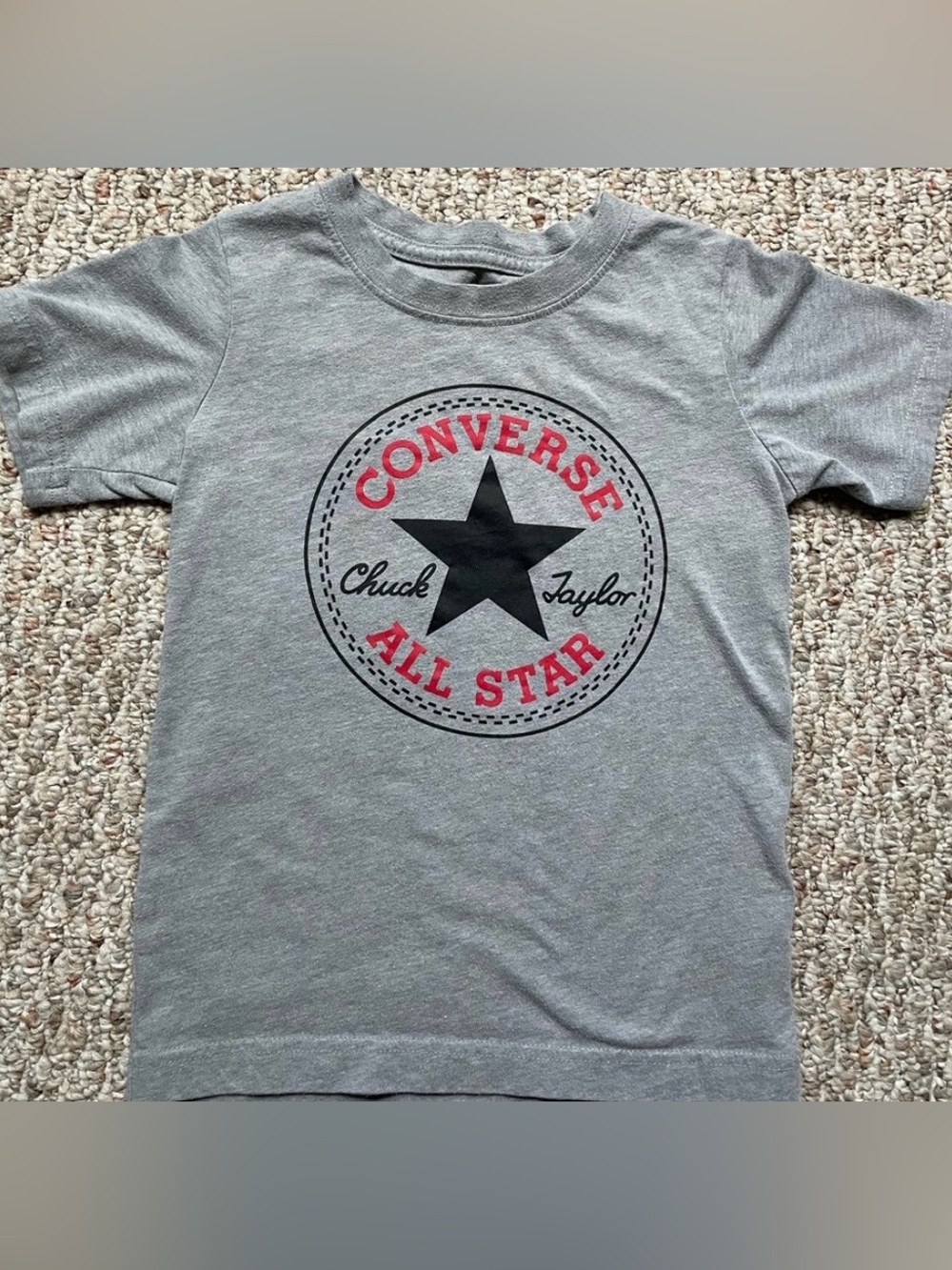 Converse Kids Gray T-Shirt with Black Star and Red Logo